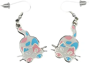 Trans Pride Cat Earrings in Transgender Flag | Chibi Neko LGBTQ  Subtle Pride Jewelry