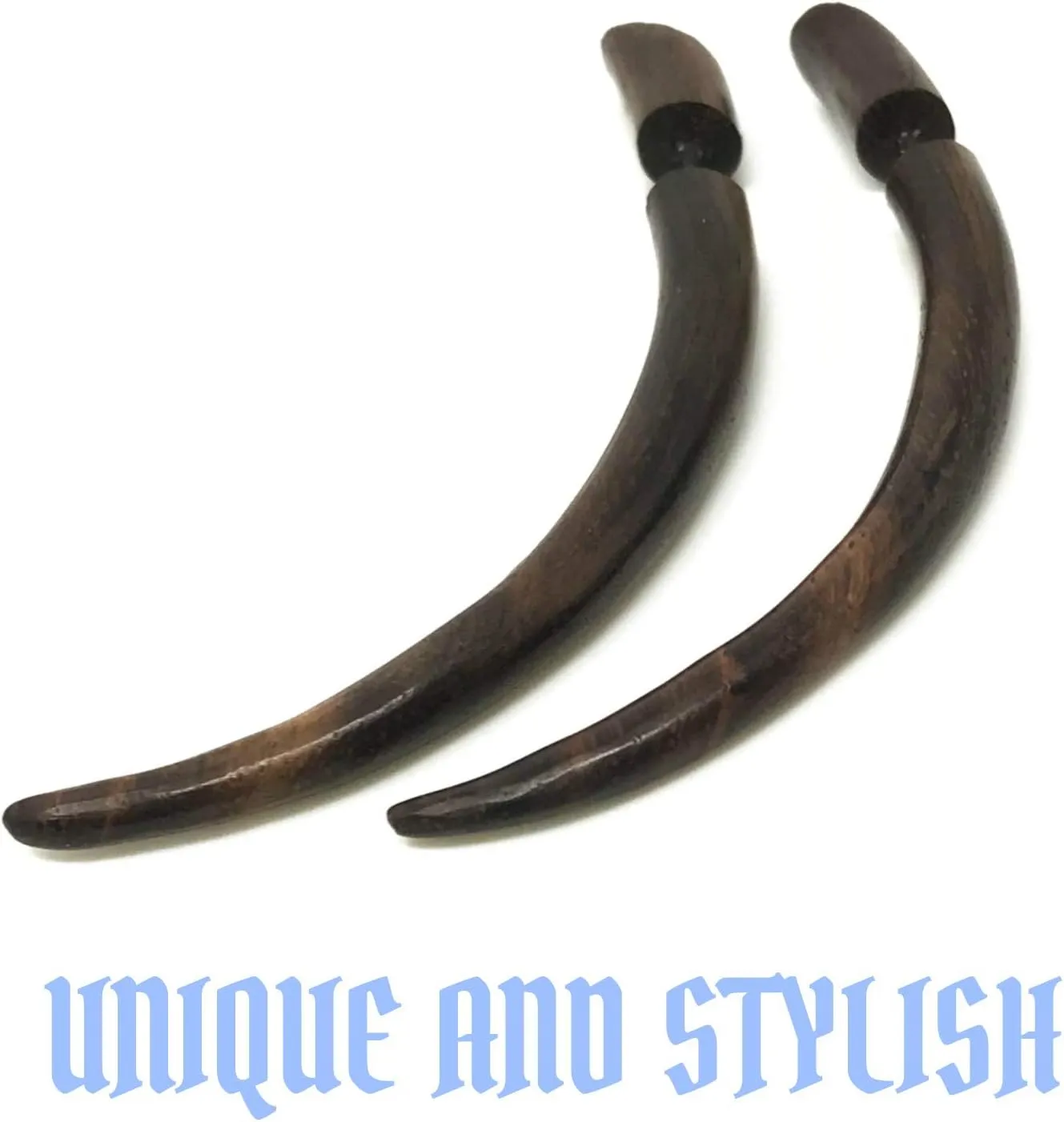 UMBRELLALABORATORY Natural Wooden Stud Tribal Earrings Fake Plug Gauge Taper Boho Gothic Jewelry
