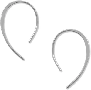 Upside Down Hoop Earrings - Hypoallergenic Lightweight Wire Needle Drop Dangle Threader Hoops for Women, Safe for Sensitive Ears - Plated in 925 Sterling Silver or 18k Gold