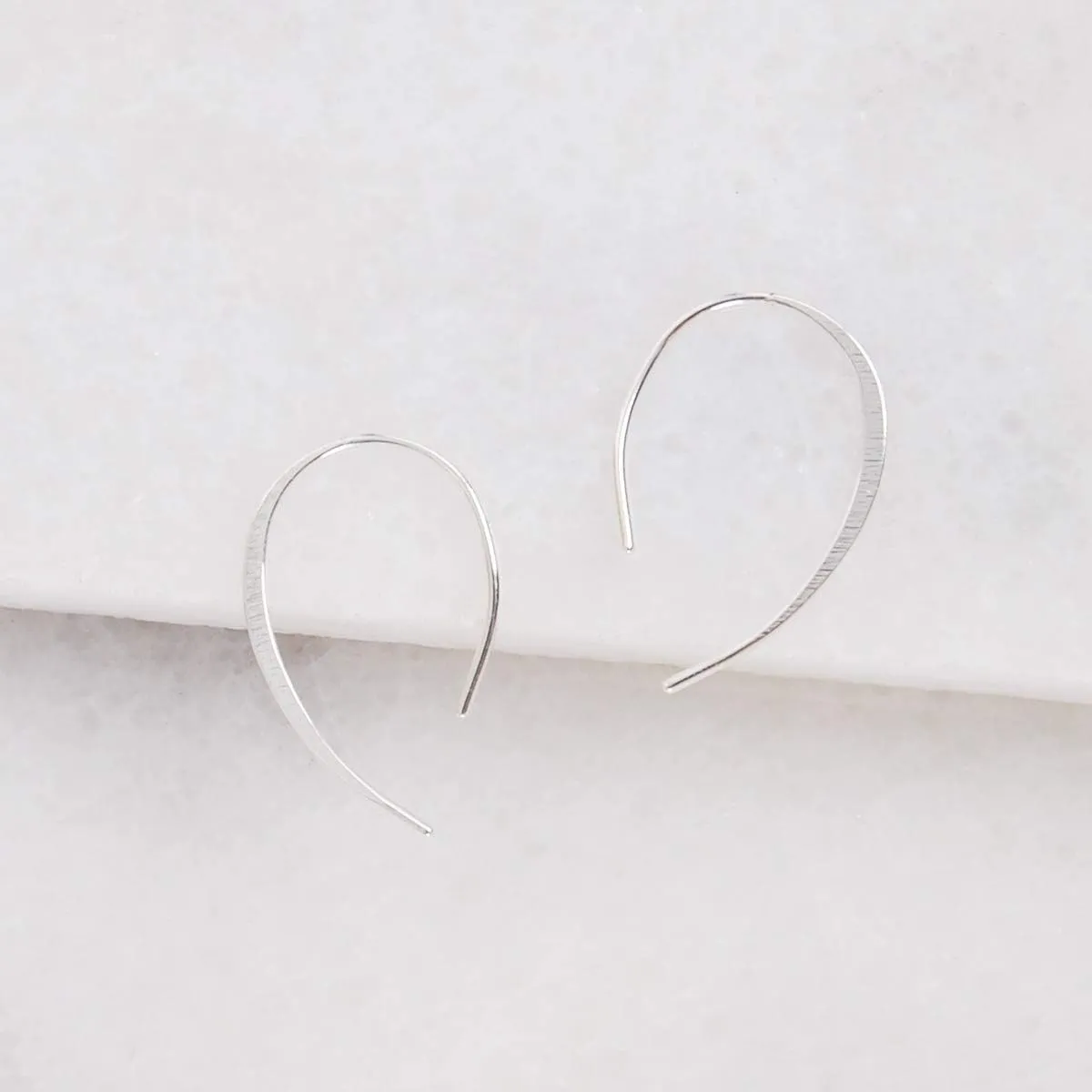 Upside Down Hoop Earrings - Hypoallergenic Lightweight Wire Needle Drop Dangle Threader Hoops for Women, Safe for Sensitive Ears - Plated in 925 Sterling Silver or 18k Gold