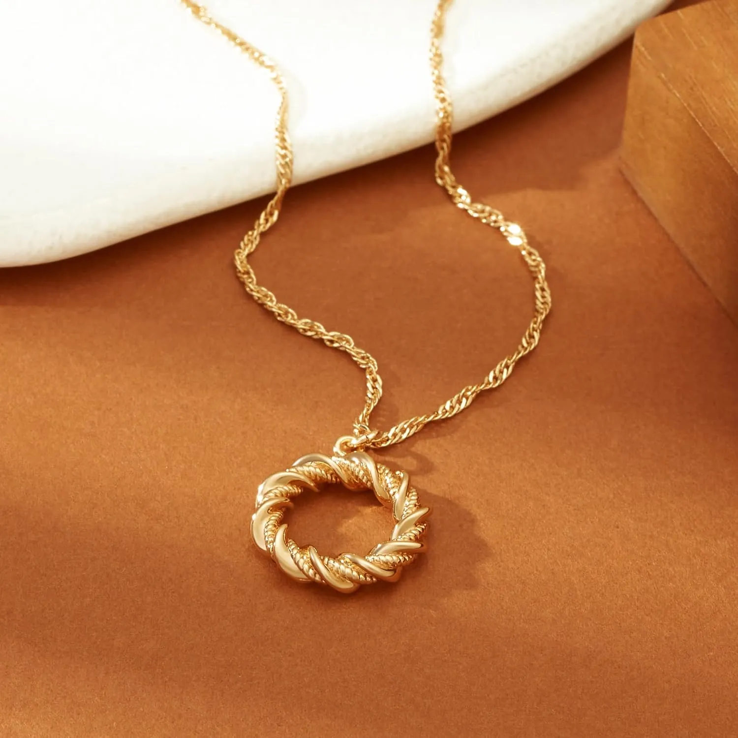 Valloey Rover Gold Coin Necklace,14K Gold Plated Cute Dainty Evil Eye Heart Disk Necklaces for Women Jewelry Gift