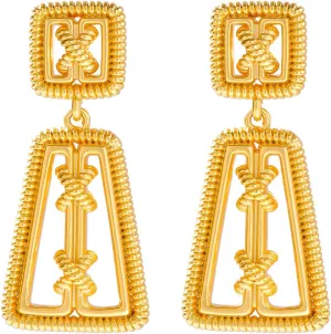 Vintage Chunky Gold Dangle Earrings for Women with square Style costume Jewelry Ubahatimi