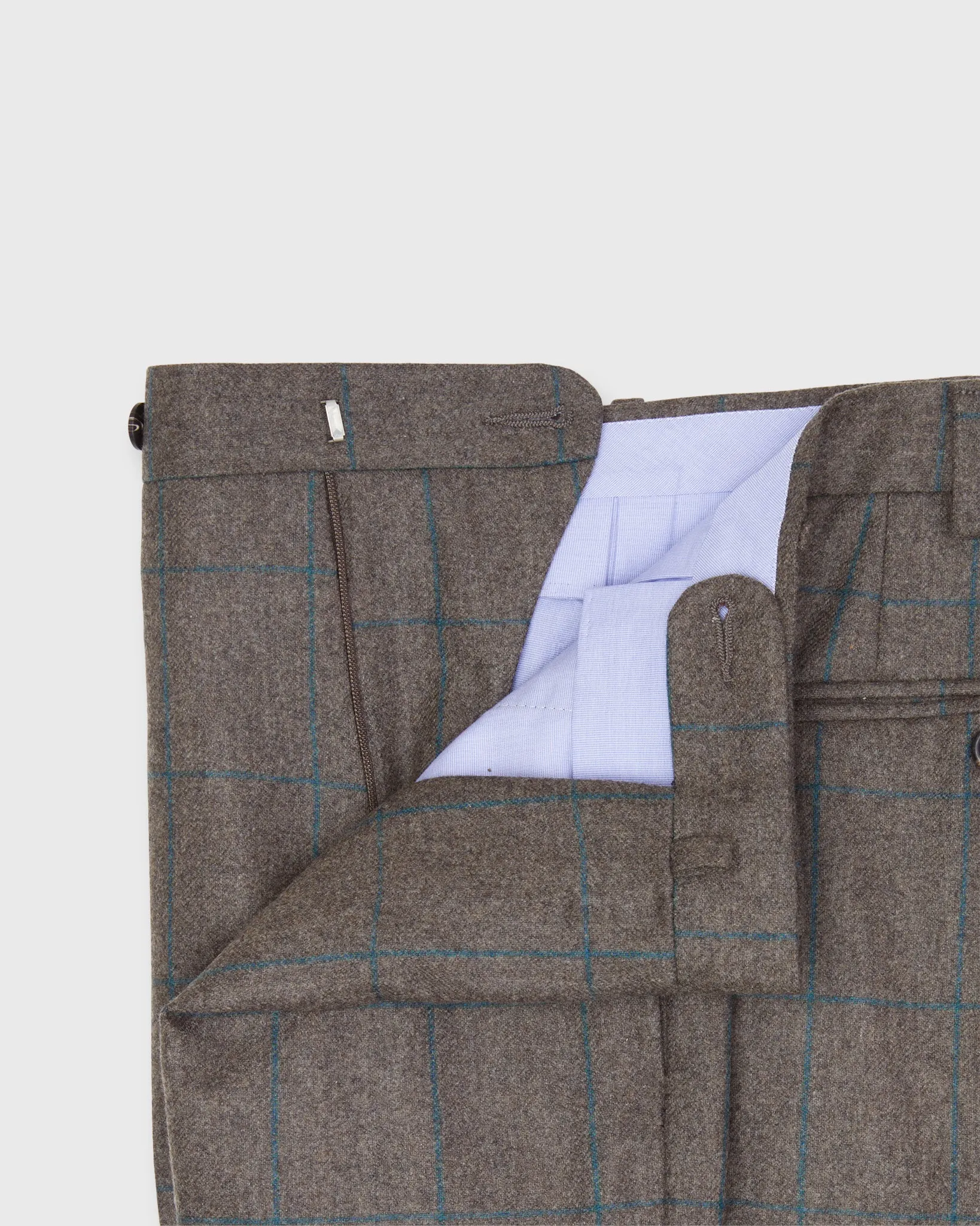 Virgil No. 3 Suit in Brown/Bluegrass Windowpane Flannel