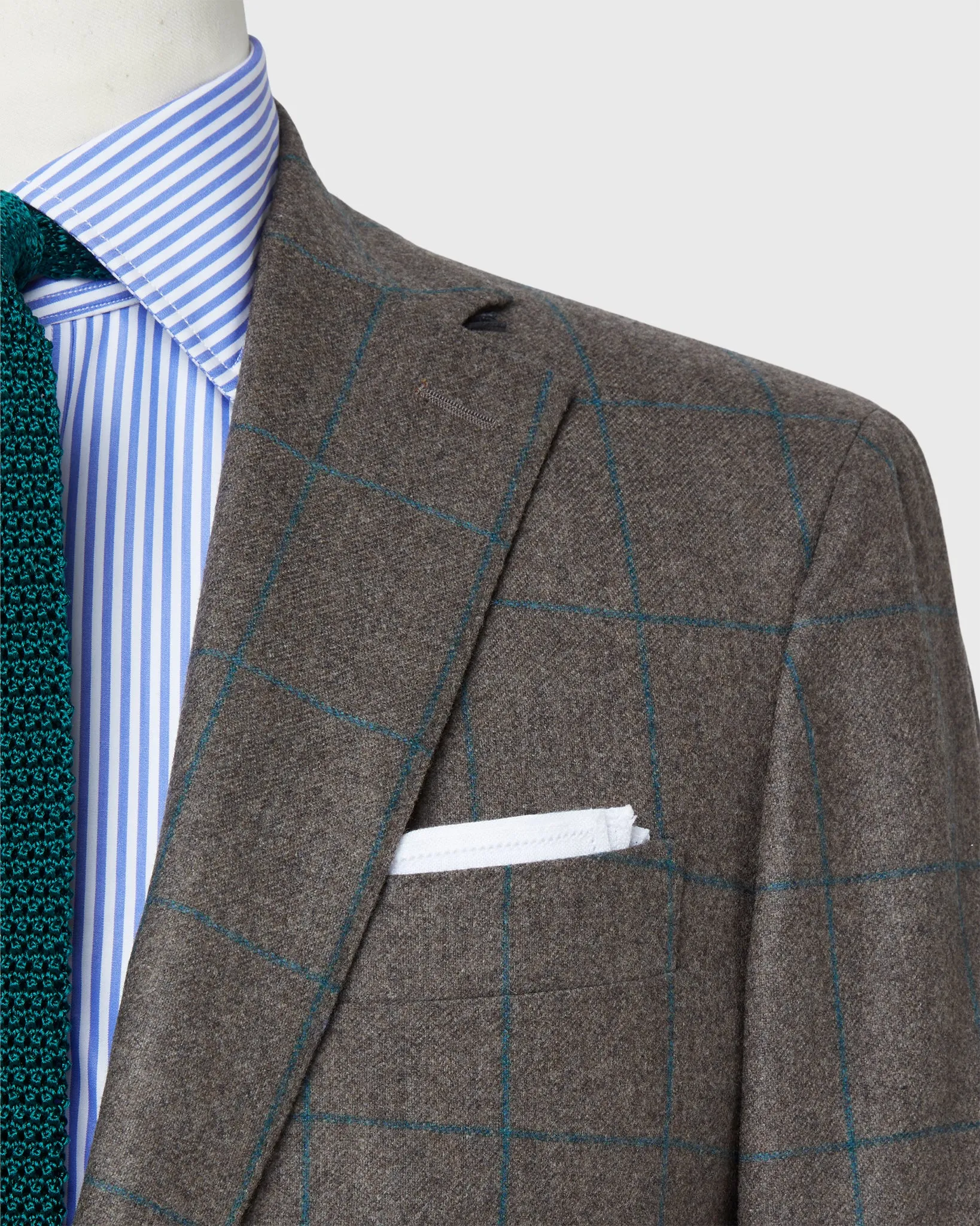 Virgil No. 3 Suit in Brown/Bluegrass Windowpane Flannel
