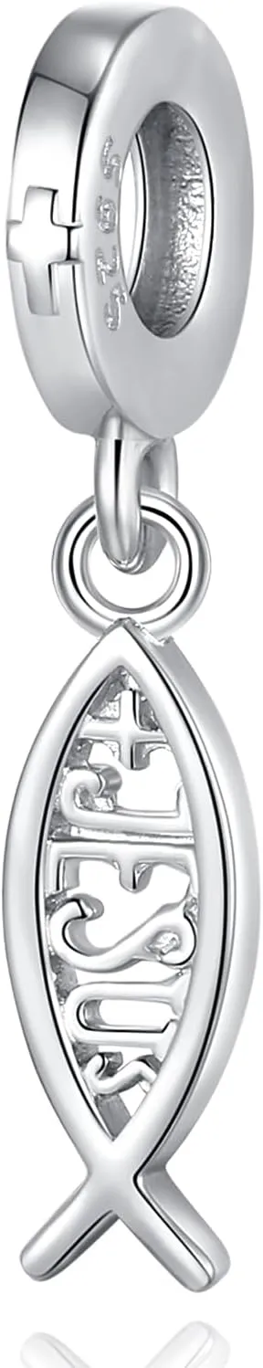 Vito 925 Sterling Silver Cross Charms Bead for Women, Vintage European Religion God Beads for European Bracelets Diy Jewelry Gift