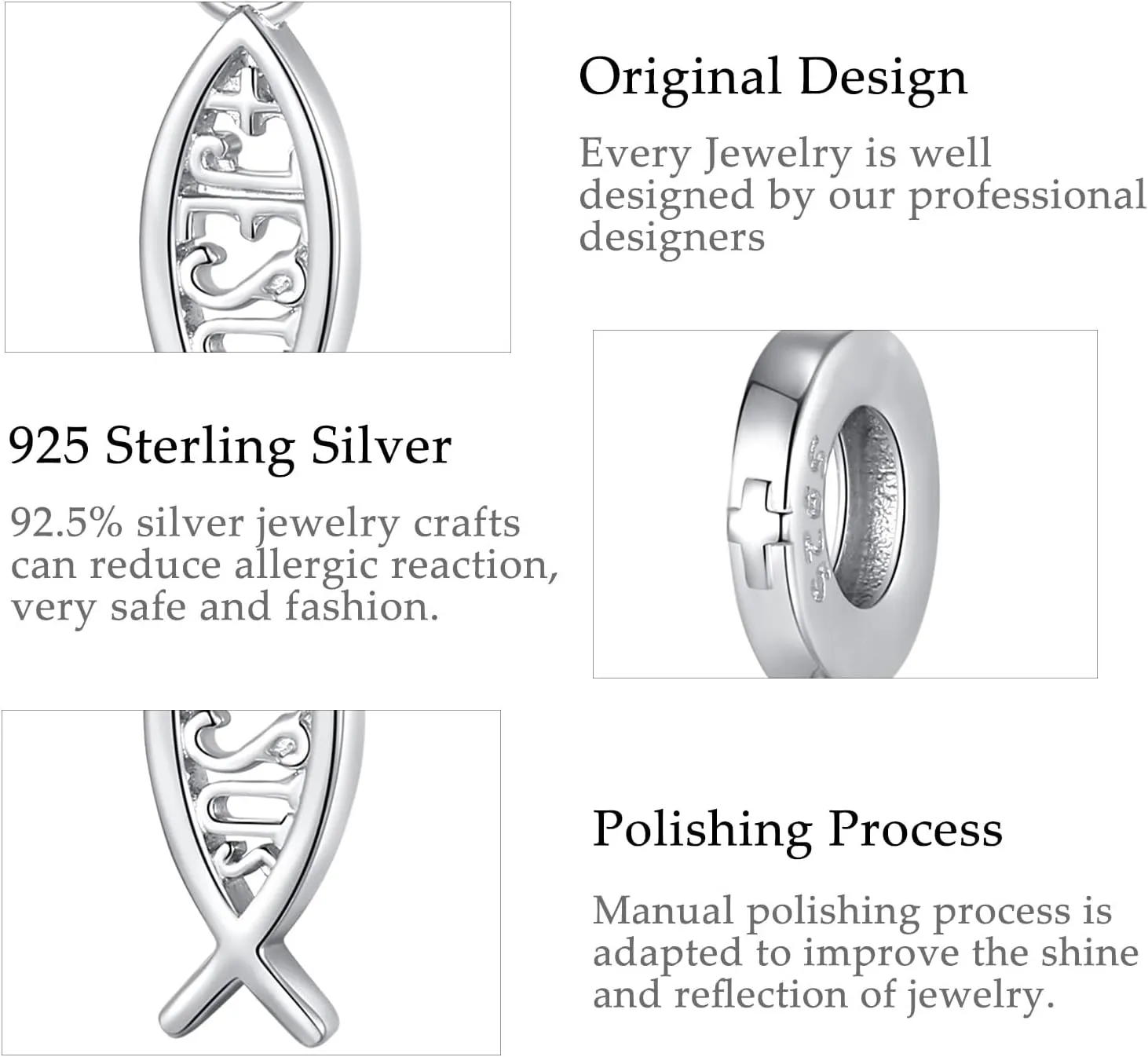 Vito 925 Sterling Silver Cross Charms Bead for Women, Vintage European Religion God Beads for European Bracelets Diy Jewelry Gift