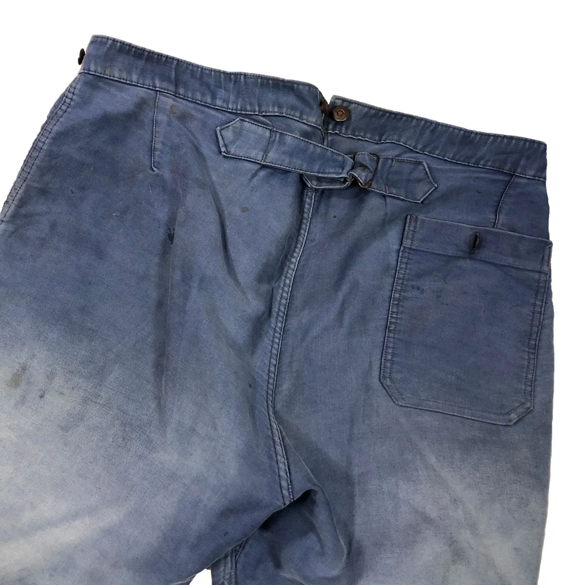 Vulcain Patchwork French Blue Moleskin Work Trousers