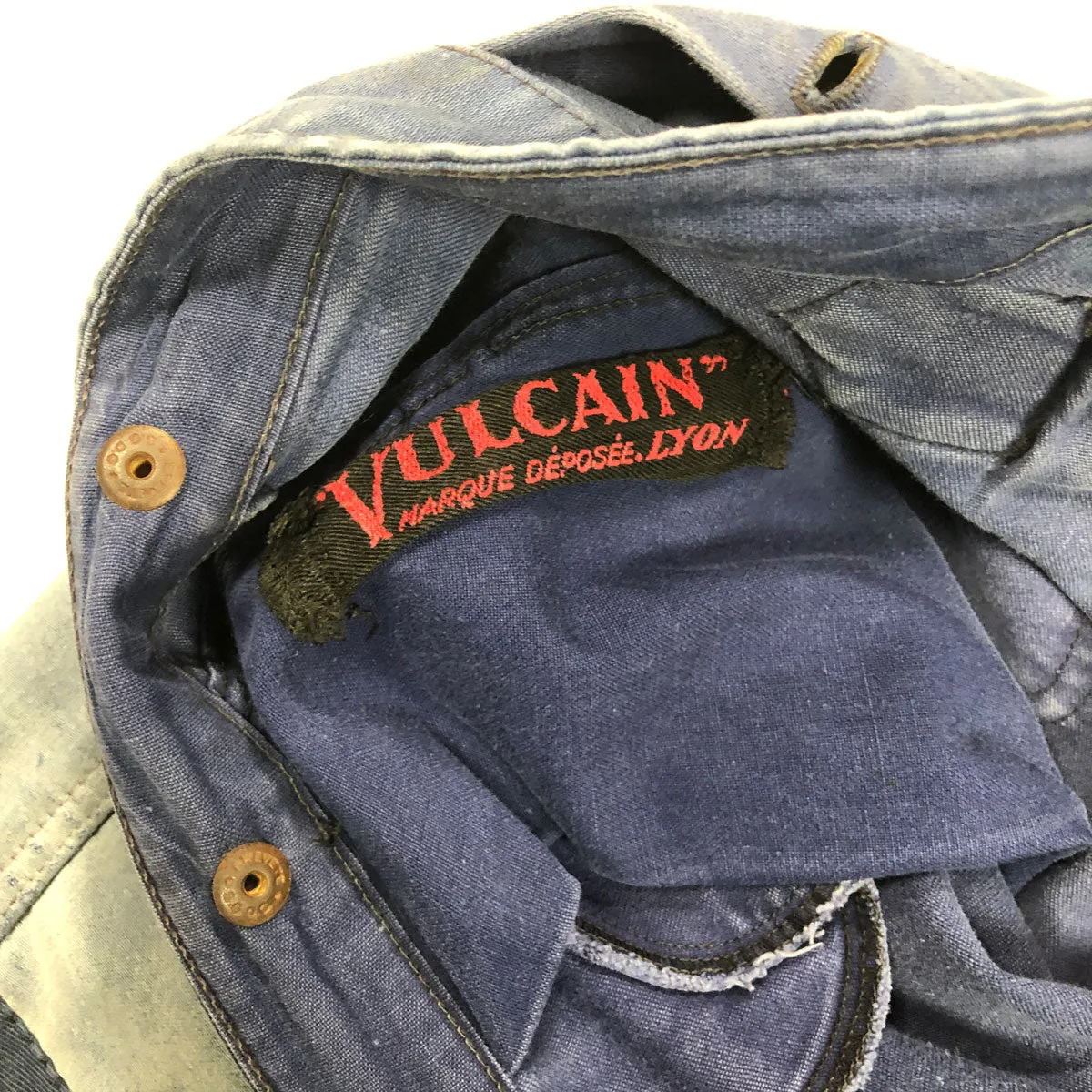 Vulcain Patchwork French Blue Moleskin Work Trousers