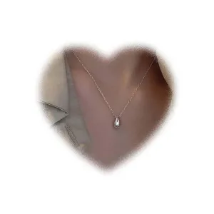 W WEILIRIAN Boho Teardrop Pendant Necklace Metallic Teardrop Necklace Chain Silver Minimal Necklace Jewelry for Women and Girls Gifts (Silver)