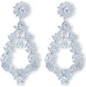 Wedding Dangle Earrings, Beusoulover Bridal Drop Earrings for Women with Cubic Zirconia Platinum Plated Silver Super Stunning Jewelry for Brides and Bridesmaids, Women, Party, Prom, Gife, Homecoming