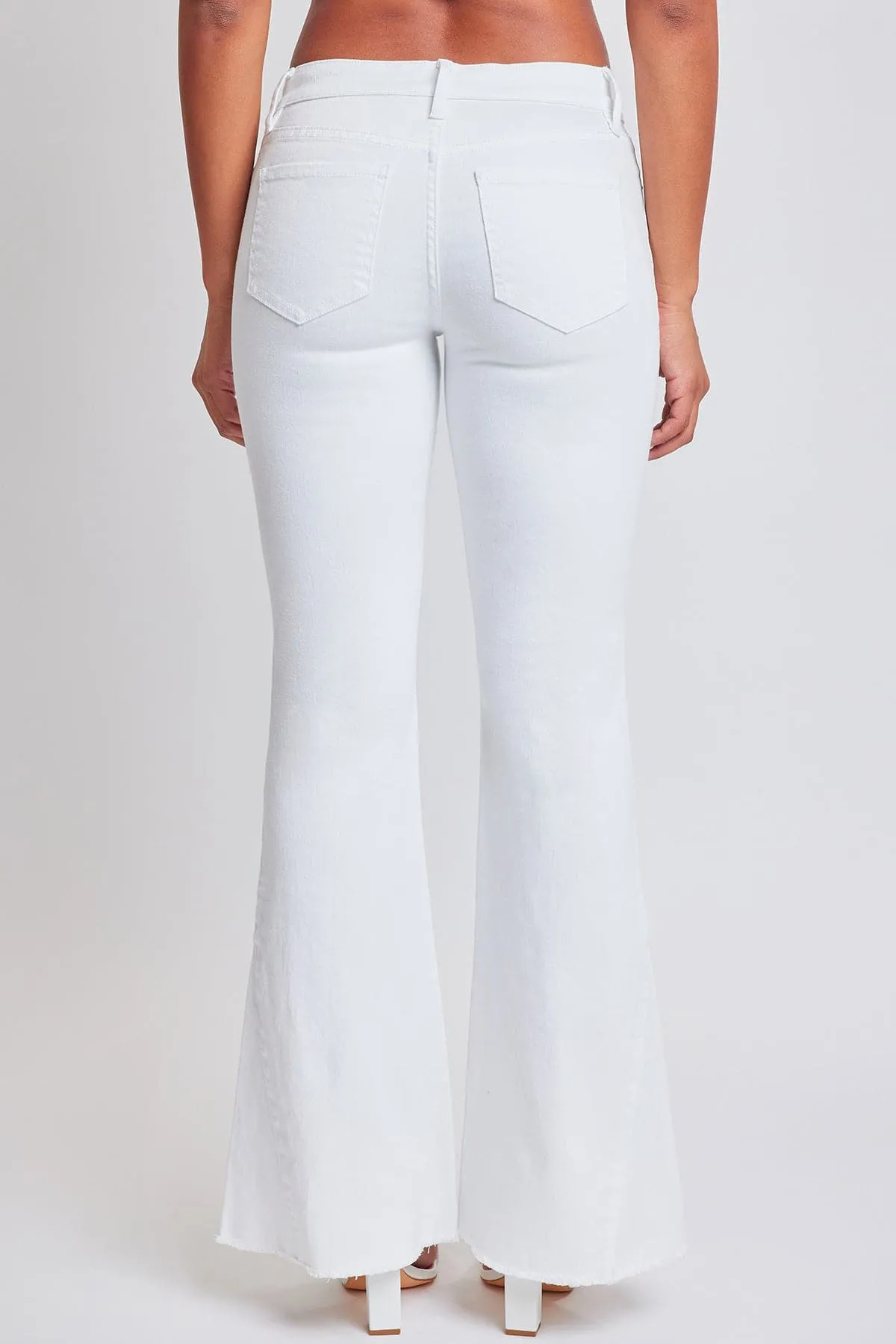 Women's Low Rise Fray Hem Flare Jeans