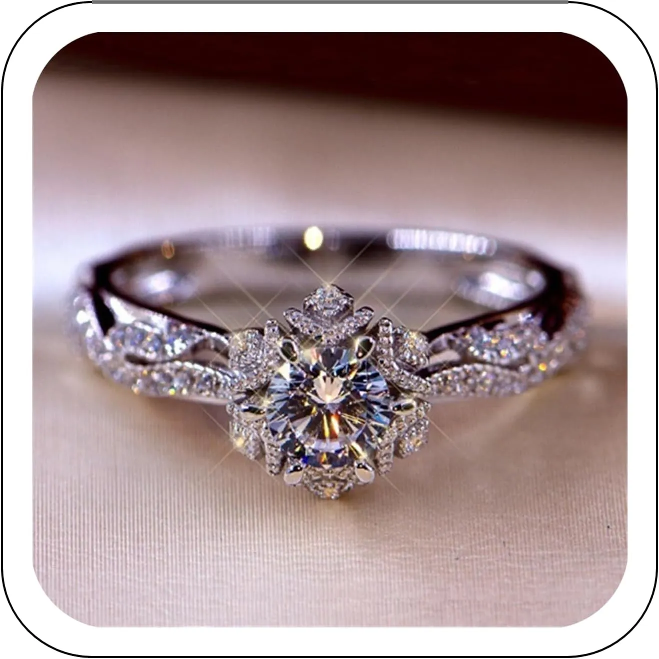 Womens Luxury Rings Saphire Ring, Round Blue Gemstone Ring, Vintage Ring, Diamond Ring, Gift Ring, Peacock Shape Ring, Shiny Diamond Ring, Unique Diamond Ring