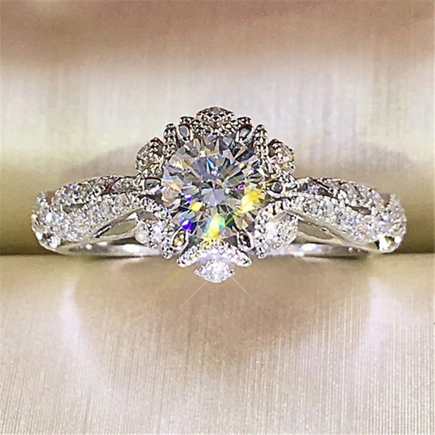 Womens Luxury Rings Saphire Ring, Round Blue Gemstone Ring, Vintage Ring, Diamond Ring, Gift Ring, Peacock Shape Ring, Shiny Diamond Ring, Unique Diamond Ring