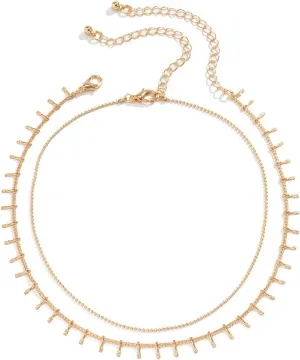 Wycian Son Daughter Necklace, Layered Necklaces Layers Gold Alloy Bead Jewelry for Women Women Necklace
