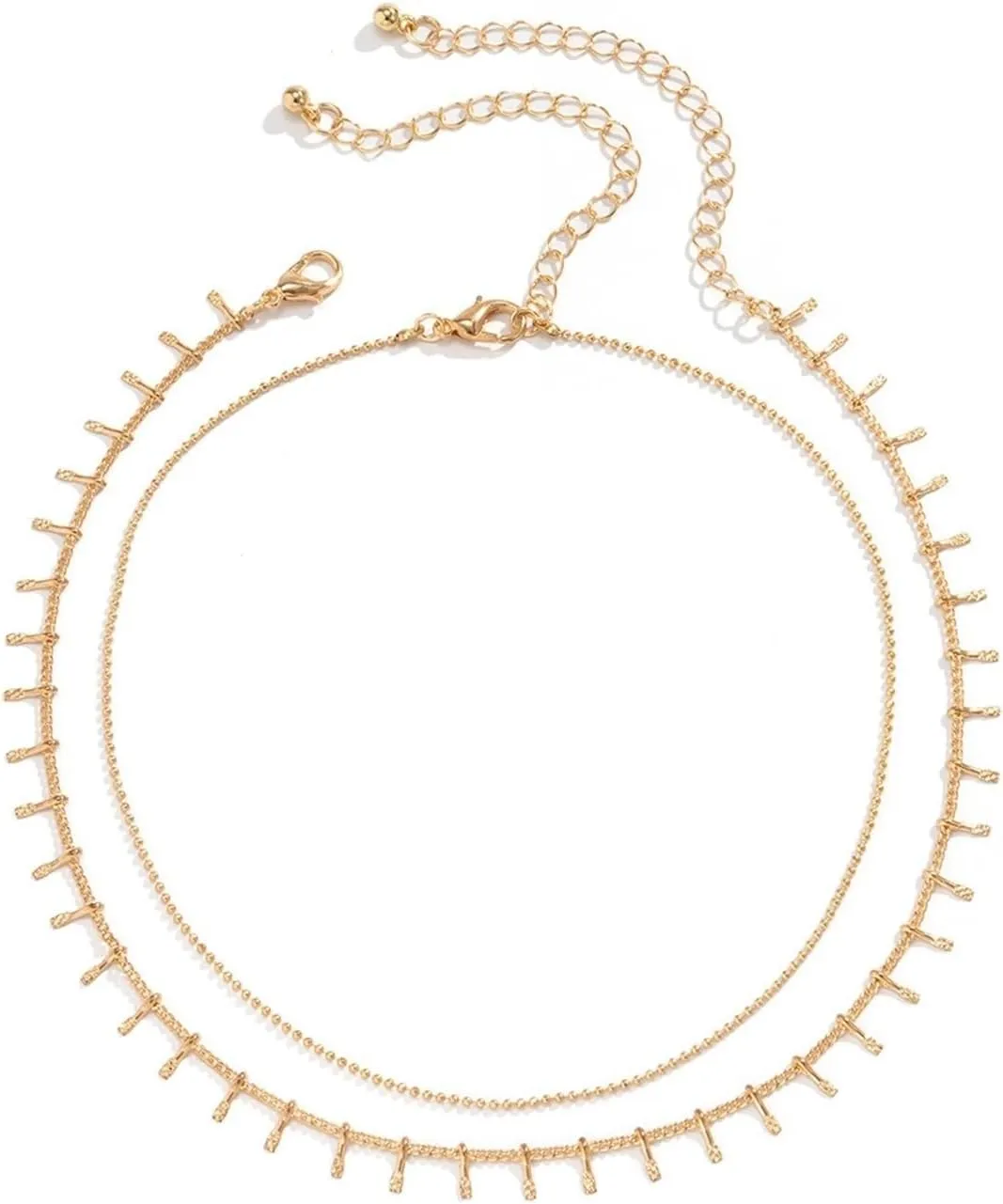 Wycian Son Daughter Necklace, Layered Necklaces Layers Gold Alloy Bead Jewelry for Women Women Necklace